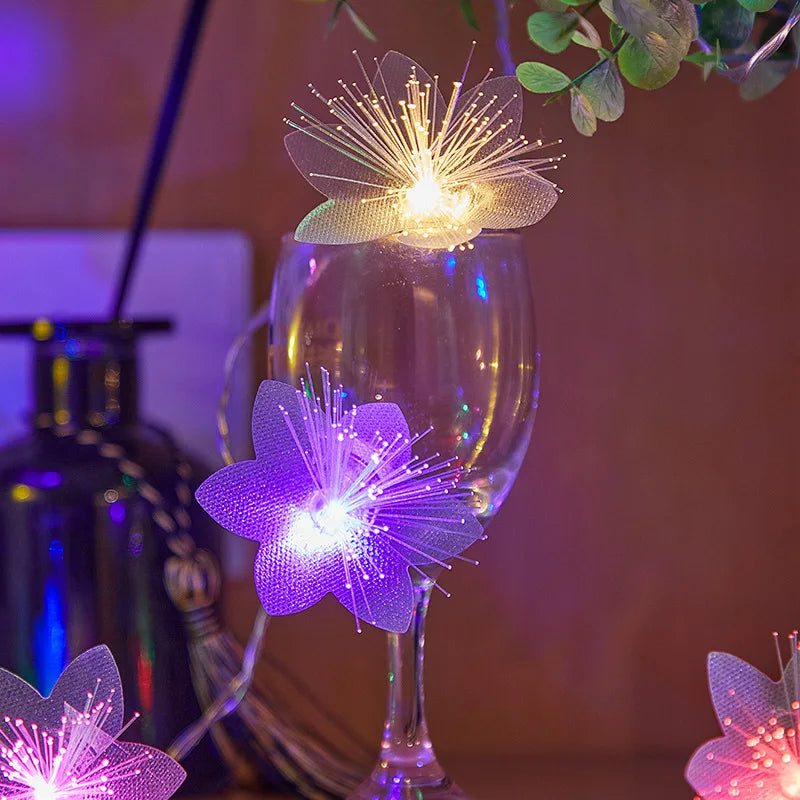 LED Fiber Optic Decor Artificial Flowers Festoon