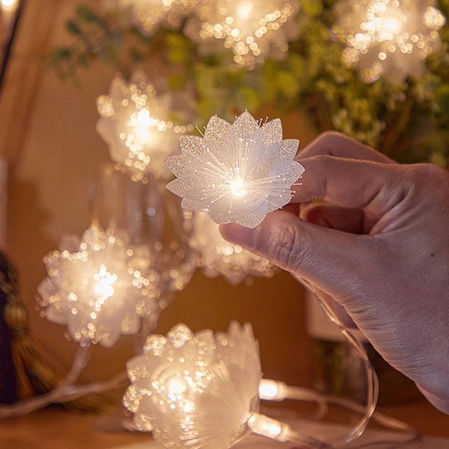 LED Fiber Optic Decor Artificial Flowers Festoon