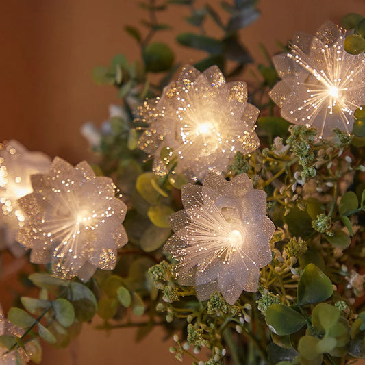 LED Fiber Optic Decor Artificial Flowers Festoon