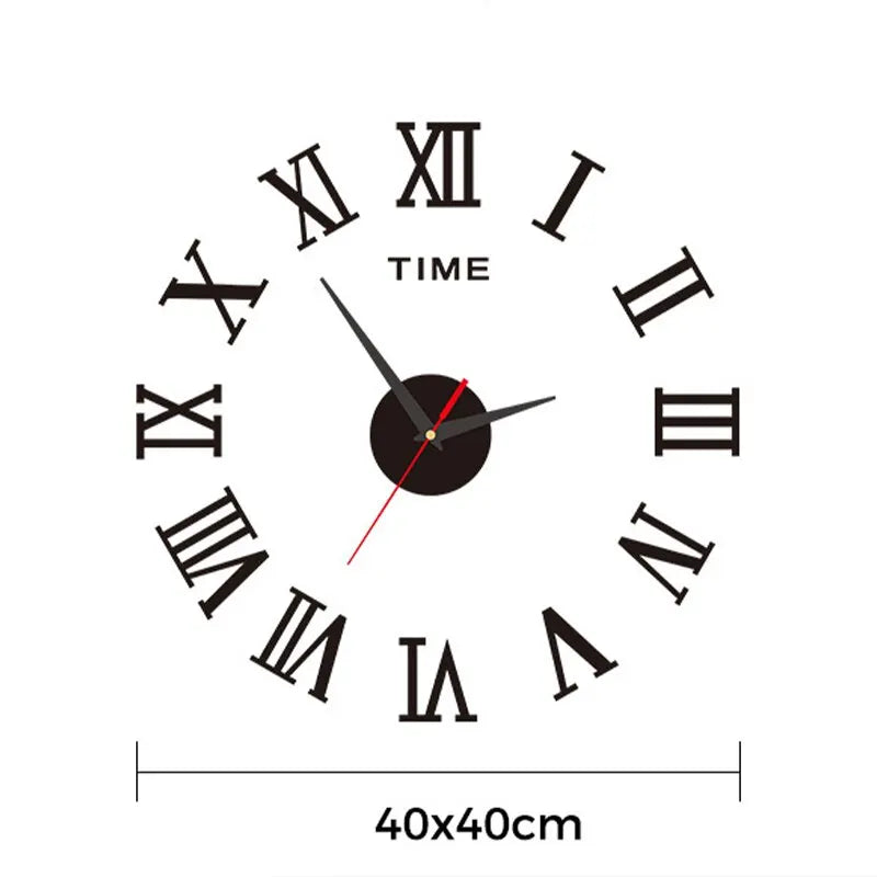 3D Acrylic Roman Numerals Mirror Wall Clock